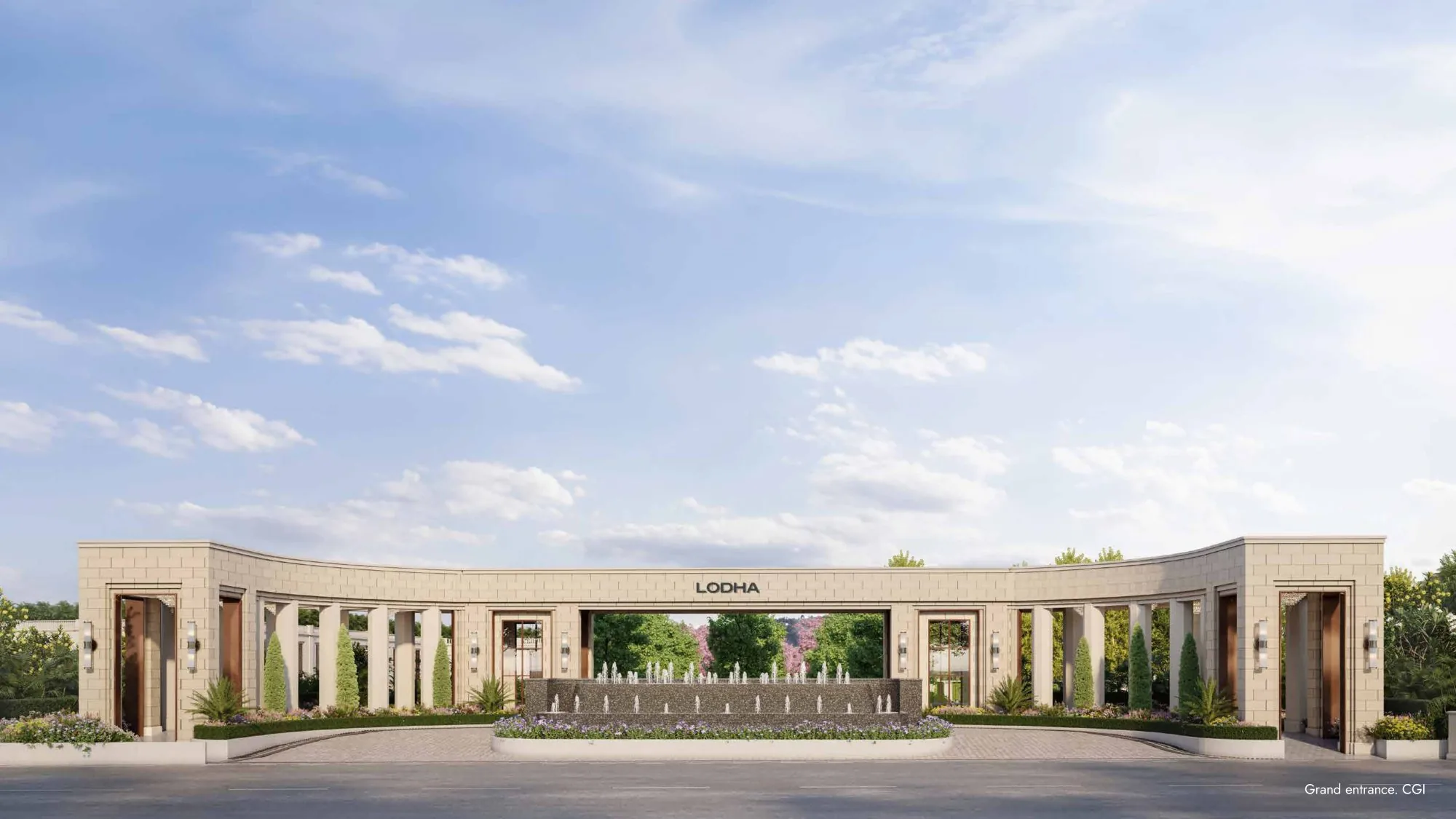 Lodha Beaumont Estate — formerly Lodha Sadahalli — grand neo-classical entrance, Devanahalli, North Bengaluru